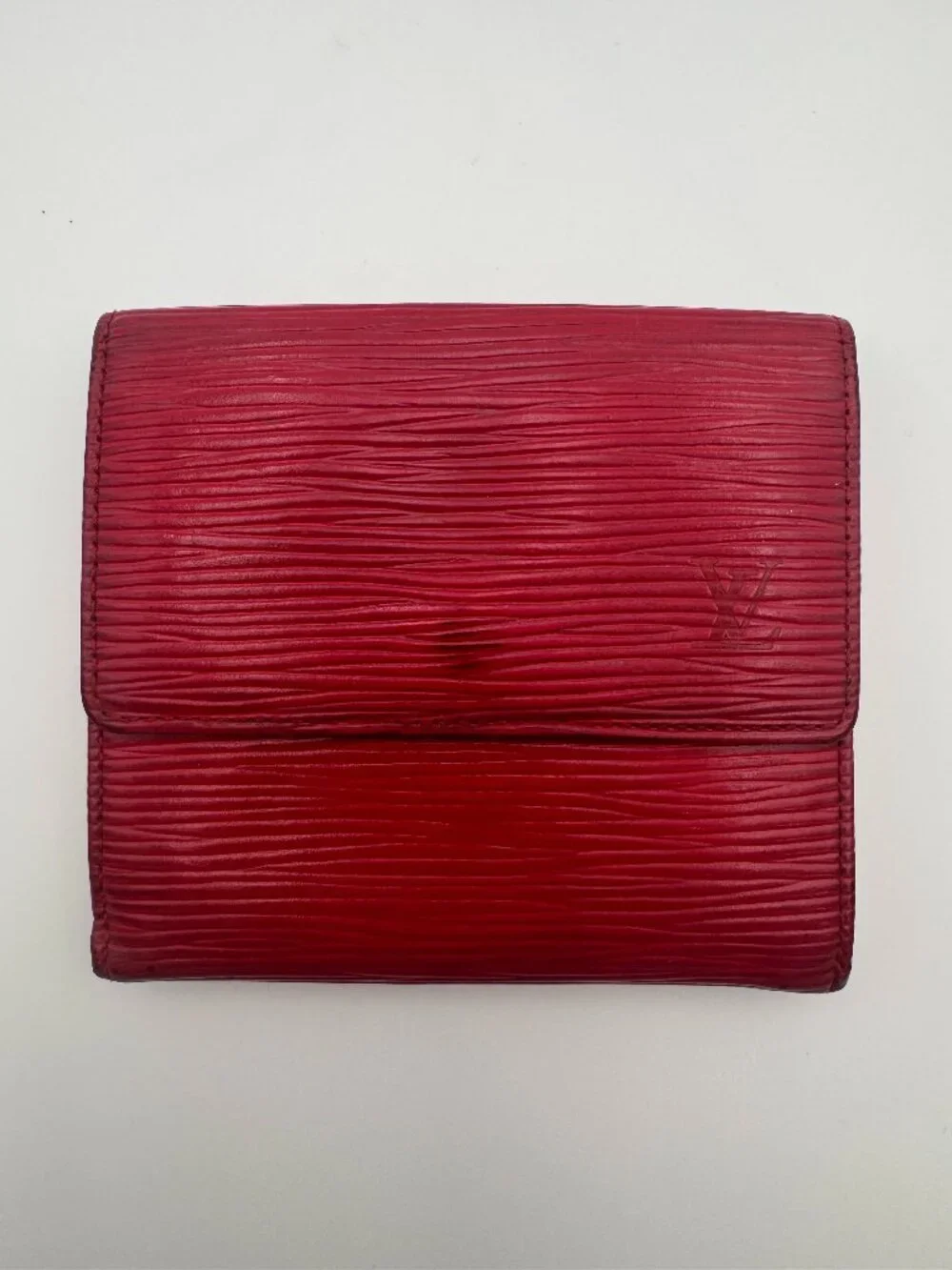 Louis Vuitton Red Epi Elise Trifold Wallet with COA